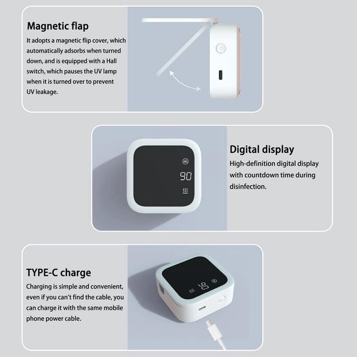 UV Toothbrush Sterilizer Toothbrush Sanitizer Holder, Drill-Free with Digital Display, Dual Mode, 99% Germ Elimination Rate