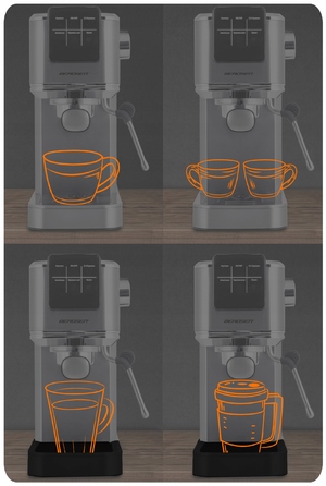 Ріжкова кавомашина Berdsen з капучинатором, 20 бар, сенсорне керування