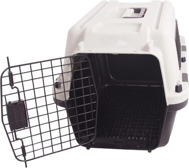 Пластиковий переноска для собак та котів, портативна, для подорожей, без коліс, світло-коричневий