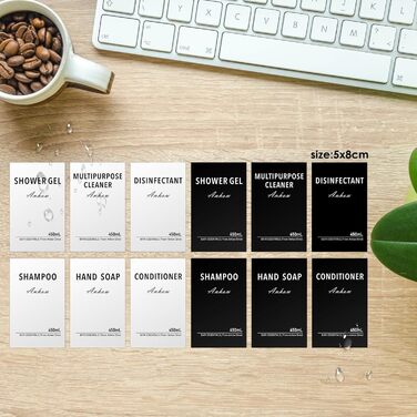 Дозатор для мила Anhow 3er PETG на стіну, набір з 3 шт. без свердління, зелений, 450 мл, з 16 водонепроникними етикетками для кухні/ванної кімнати