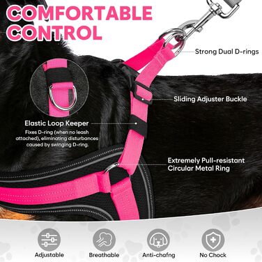 Світловідбиваючий жилет для собак BiPawTi середнього розміру, перезаряджається, жилет для собак зі світлодіодами, 3 режими світіння - світиться в темряві, шлейка для собак, для прогулянок, зелене світло (рожеве/червоне), XL