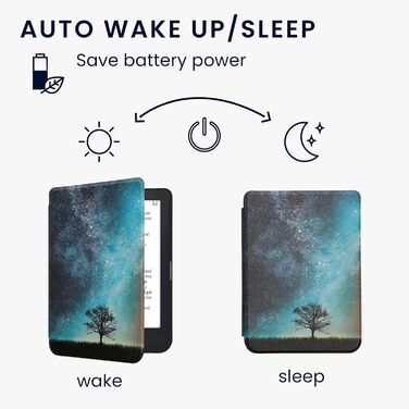 Чохол-книжка kwmobile для Kobo Clara 2E / Tolino Shine 4 - з єгипетськими ієрогліфами, золото-чорний (жовтий, помаранчевий, червоний)