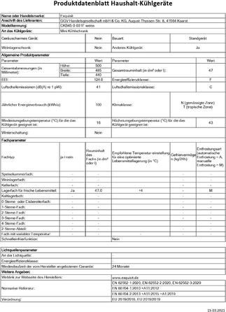 Exquisit Mini Холодильник CKB45-0-031F білий: 47 л, без морозильної камери, ретро стиль