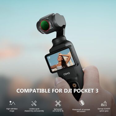 Набір фільтрів STARTRC для DJI Osmo Pocket 3 Creator Combo: CPL, ND 8, ND 16, ND 32, ND 64, ND256 (магнітні, версія з алюмінію)