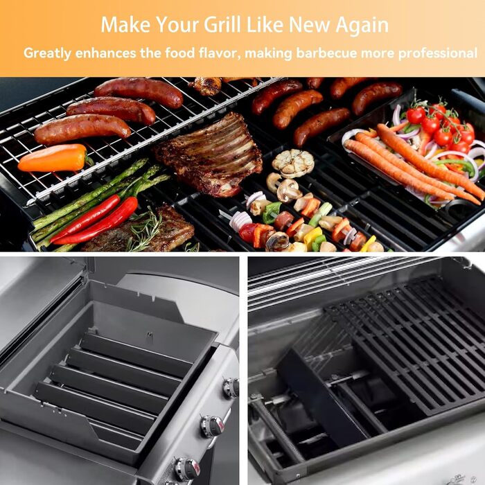 Ароматизуючі пластини Flavorizer Bars для гриля Weber Spirit E-310/E-320/E-330 (2013-сьогодення), Spirit II E-310/S-310, 38,9 см, порцелянова емаль, захисний теплозахист, запасна частина