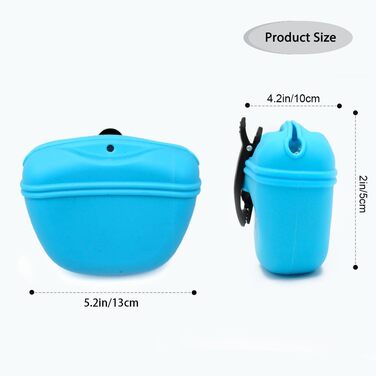 Силіконові мішечки для корму для собак, магнітні мішечки для корму для домашніх тварин для прогулянок та тренувань на відкритому повітрі (1 шт., ) (Чорний та небесно-блакитний)