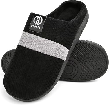 Тапочки зимові плюшеві для дому, чорні, розмір 36-51 (EU 44/45)