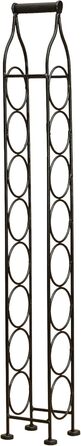 Biscottini Wrought Iron Bottle Rack 12xR12x105cm - Wine Rack with Antiqued Black Finish - Bottle Holder with 8 Bottle Spaces