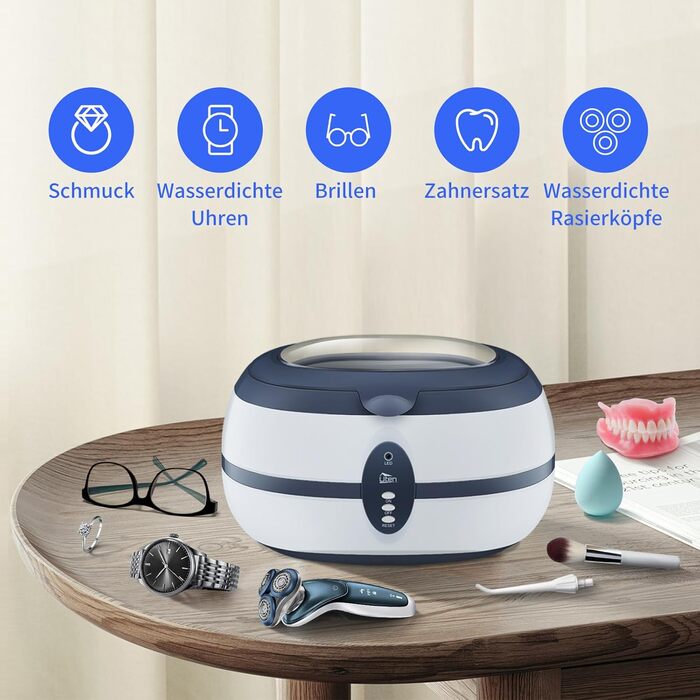 Ультразвуковий очищувач 600мл для окулярів, ювелірних виробів, годинників та зубних протезів (40000 Гц)