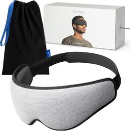 Ostrichpillow - Маска для сну | Ергономічна 3D-маска для сну | Підлаштовується під форму обличчя | Блокує світло для повної темряви | Сірий колір (Midnight Grey)
