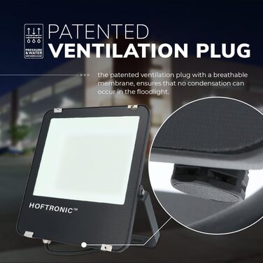 HOFTRONIC - LED Floodlight Outdoor 200W 32000 Lumens 160lm/W Neutral White Outdoor Floodlight Super Bright Outdoor Spotlight IP65 Spotlight 5 Year Warranty (100 Watt, 6400k)