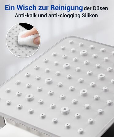 Набір для душу Newentor з шлангом 1,5 м, високий тиск, 6 режимів, срібляний (душова лійка, позолочений шланг)