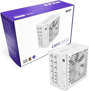 Блок живлення NZXT C850 Gold ATX 3.1, 850W, 80 Plus Gold, повністю модульний, білий