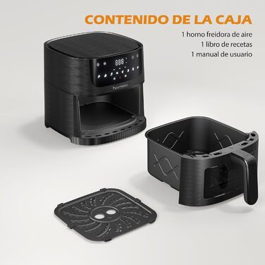 HAIMEEC 6L Air Fryer with Viewing Window - 8-in-1 Oil-Free Fryer, Shake Reminder, Non-Stick Coating, 30-200°C, 78 Recipes, Quiet Operation