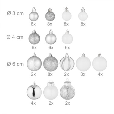 Relaxdays Set of 101 Christmas Baubles