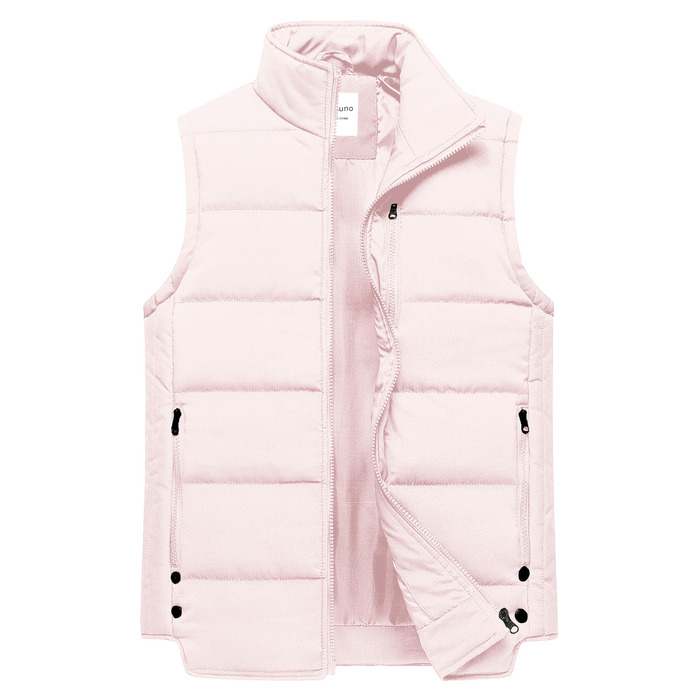 Жіноча пухова жилетка Chrisuno Casual з коміром-стійкою, стеганий верх, для активного відпочинку та катання на лижах (XXL, світло-рожевий)