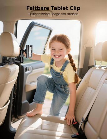 Тримач для планшета в авто OHLPRO: кріплення на підголівник, шарнірний кронштейн, сумісний з iPad, телефонами, Switch, Samsung (5-13 дюймів)