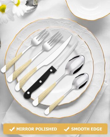 Набір столових приборів на 12 осіб, 36 предметів, нержавіюча сталь. Елегантний столовий прибор, блискучий, придатний для миття в посудомийній машині. Містить ніж, виделку, ложку. 36 предметів, товста версія