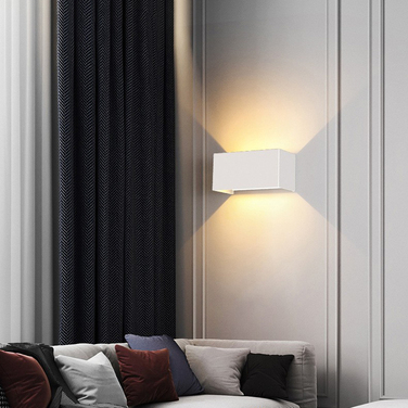 Стіна LED-бра 24W, зовнішній квадратний світильник (чорний), освітлення вгору-вниз