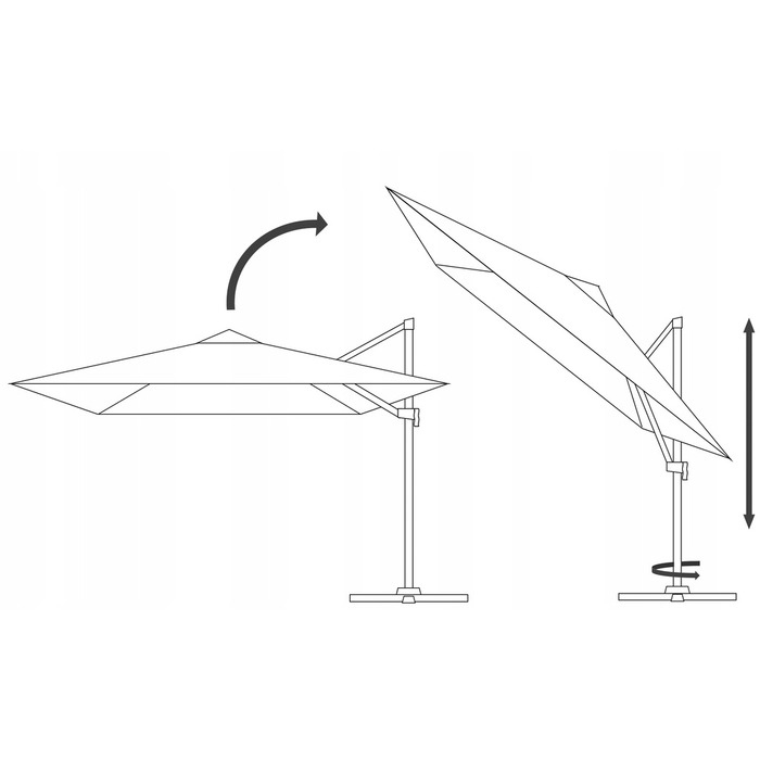 Парасолька садова з бічним стійкою GardenLine, бежева, 250 x 250 см