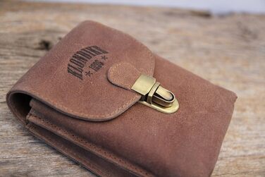 Genuine Leather Belt Pouch 'Bobby' - Large Hip Bag for Women and Men – Retro Medieval/Viking/Hiking Bag (Brown)