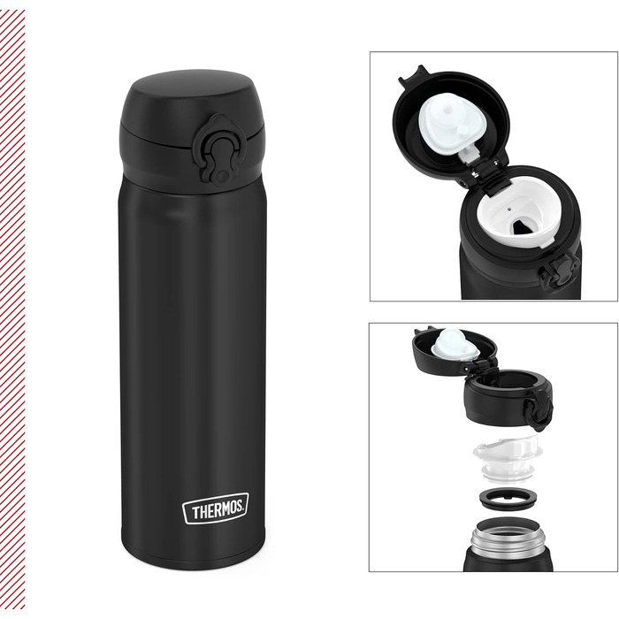 Вакуумний термос Thermos Ultralight 0,5 л для води та чаю, нержавіюча сталь, чорний матовий (Charcoal Black Mat)
