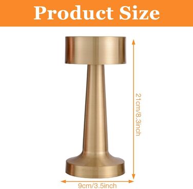 LED торшер настільний бездротовий, 2 шт. з сенсорним керуванням, 3 режими, 2000mAh, тепле світло для спальні та нічного столика