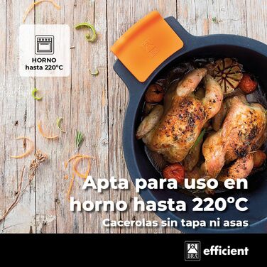 Каструля високого типу BRA Efficient, алюмінієвий литий корпус, чорна, 20 см