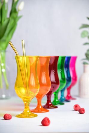 Набір склянок для коктейлів Glasmark Krosno: 6 склянок Long Drink 420 мл (різнокольорові)