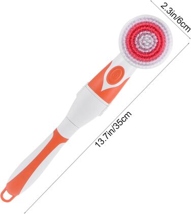 1Satz Multifunctional Electric Bath Brush Shower Massage Brush for Back Care, Long Handle, No Battery, Random Color Selection