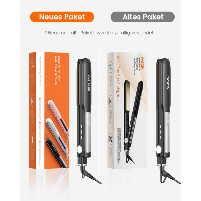 Випрямляч для волосся з титановими пластинами, іонізація, швидкий нагрів 20s, LCD-дисплей, універсальна напруга, 2-в-1 (Noir)