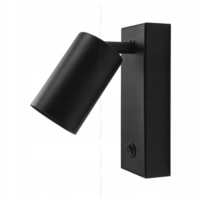 Настінний світильник LEDTechnics чорний GU10 10 Вт з вимикачем та USB-портом