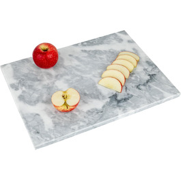 Обрізна дошка Homiu з мармуру, 40 x 30 см, термостійка, антиковзна, білий мармур