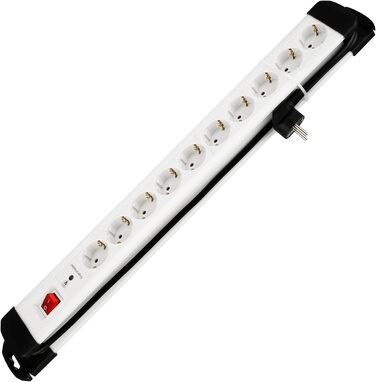 Многорозеткова смуга REV з захистом від перенапруги, 10 розеток, 2м, білий, 3680W