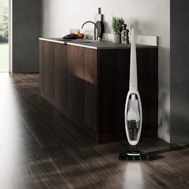AEG HYGIENIC 5000 AS52HP25SH Cordless Vacuum Cleaner / 2in1 / Pleasantly Quiet at 80 dB(A) / 58% Recycled Material / Up to 55 Minutes of Runtime / Automatic / Self-Standing / Suitable for All Floors / Includes Accessories, White Model 2023 25.2V White Complete Accessories