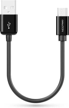 Кабель Micro USB deleyCON 0.15м для Android, смартфонів, планшетів, MP3 плеєрів, камер - Чорний