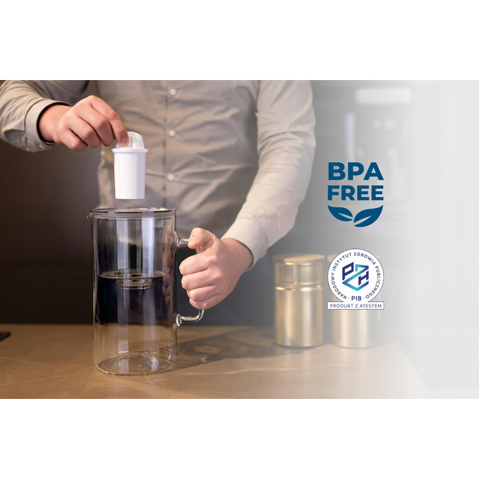 Скляний фільтр-кувшин Wessper D2 BOROSILICATE 3л, чорний + 6 фільтрів