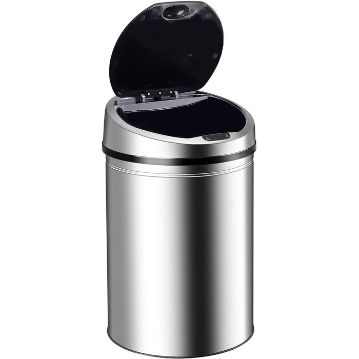 Сміттєве відро Ribelli Edelstahl з сенсором, 60 літрів, нержавіюча сталь, автоматичне відкриття/закриття, LED-індикатор, хромоване
