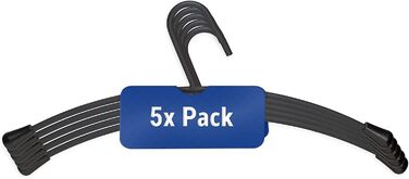 MAUL Clothes Hangers – modern steel clothes hangers in an elegant design – stable and durable hangers for clothing – black – 5-piece set