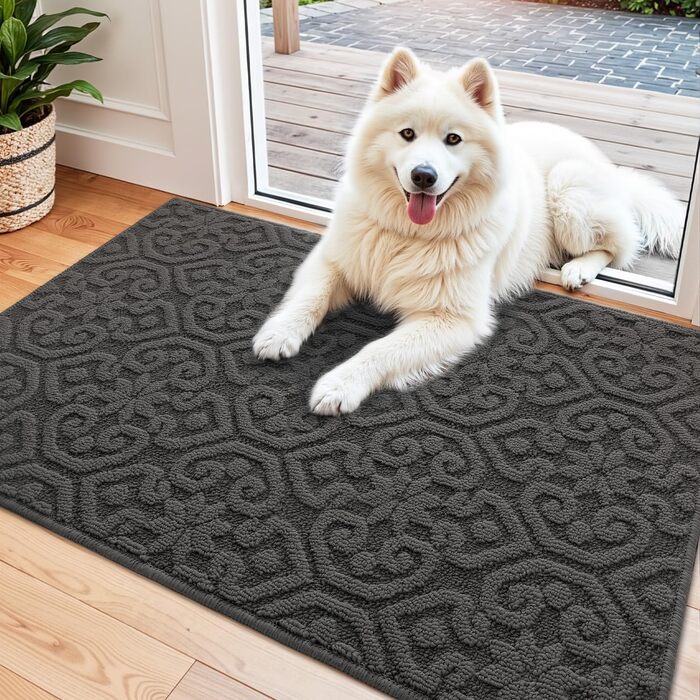 При Entrance килимок DEXI 60x90 см, протиковзний вбираючий килим для входу, передпокою та тераси, антрацит