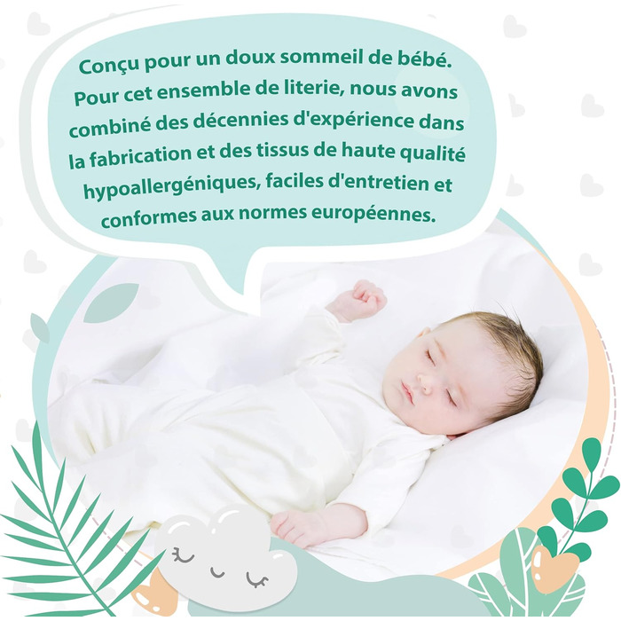 FAM' Home Baby Duvet and Pillow Set Cheeky Fox, Children's Duvet 100 x 135 and 40x60 cm Pillow | Oeko-Tex Standard 100 Certified | Anti-allergy Option | Suitable for 70x140 cm beds, 100 x 135 cm and 40x60 cm all-season duvet