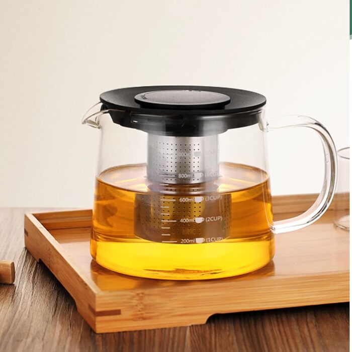 Скляний чайник Teekanne з ситом з боросилікатного скла, 1.5 л, термостійкий заварник для листового чаю з кришкою