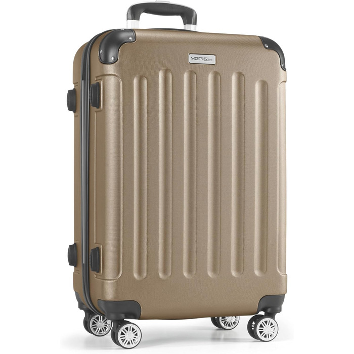 Валіза MERISH 3шт. з тві-роликами, колісна сумка, набір валіз з жорсткою оболонкою, 9 кольорів (шампань, XL)