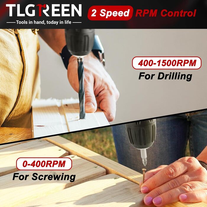 Набір інструментів TLGREEN 138-tlg з акумуляторним шуруповертом 12V, червоний. Для ремонту, обслуговування, DIY