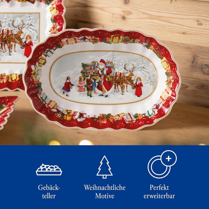Villeroy & Boch Toy's Fantasy Різдвяна велика тарілка для випічки, страв та сервірування, преміум порцеляна