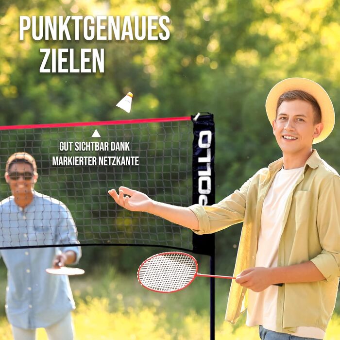 Apollo Adjustable Badminton & Volleyball Net Set - 300cm, 400cm, 500cm - Indoor/Outdoor