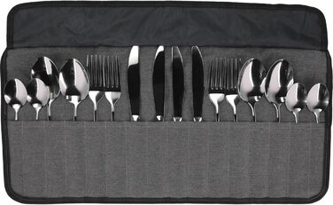 BERGER Cutlery Set Stainless Steel 16-Piece | Camping Cutlery for 4 People | Includes Storage Bag | High-Quality Cutlery