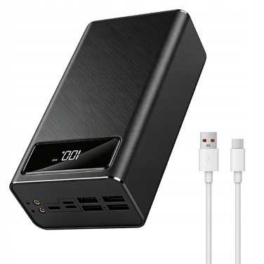 Потужний павербанк 50000 мАг, 4xUSB, USB-C, швидка зарядка (кабелі в комплекті)