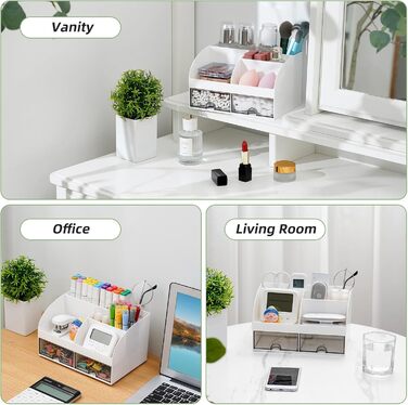 VITVITI Toothbrush Holder for Bathroom Electric Toothbrush Holder Bathroom Organizer with 2 Drawers Storage for Toothpaste Cosmetics Makeup Organizer Cosmetic Storage Box