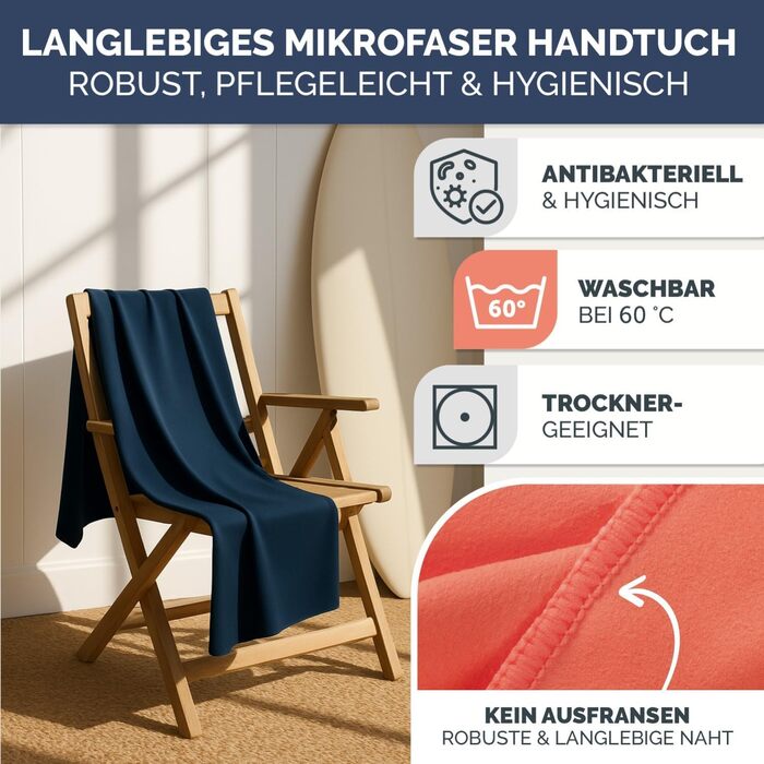 Рушник з мікрофібри Blumtal 120x60 см, легкий та надзвичайно поглинаючий - швидковисихаючі рушники з мікрофібри - ідеальний фітнес рушник/пляжний рушник/рушник для спортзалу - компактний рушник для подорожей (Ліловий, набір 3 шт: 180 x 90 см + 2x 80 x 40 